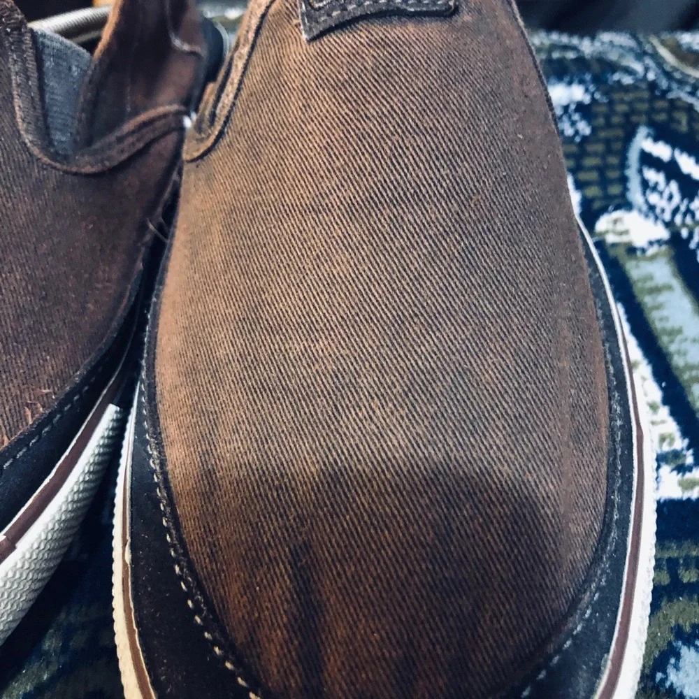 Crevo Brown Slip-On Canvas Loafers